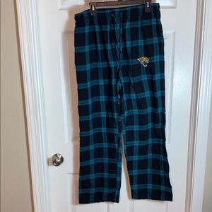 Jacksonville Jaguars Men Plaid Lounge Pants with NFL Team Emblem Size XL